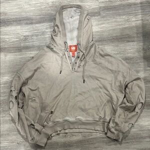 Forever 21 Taupe Distressed Hoodie